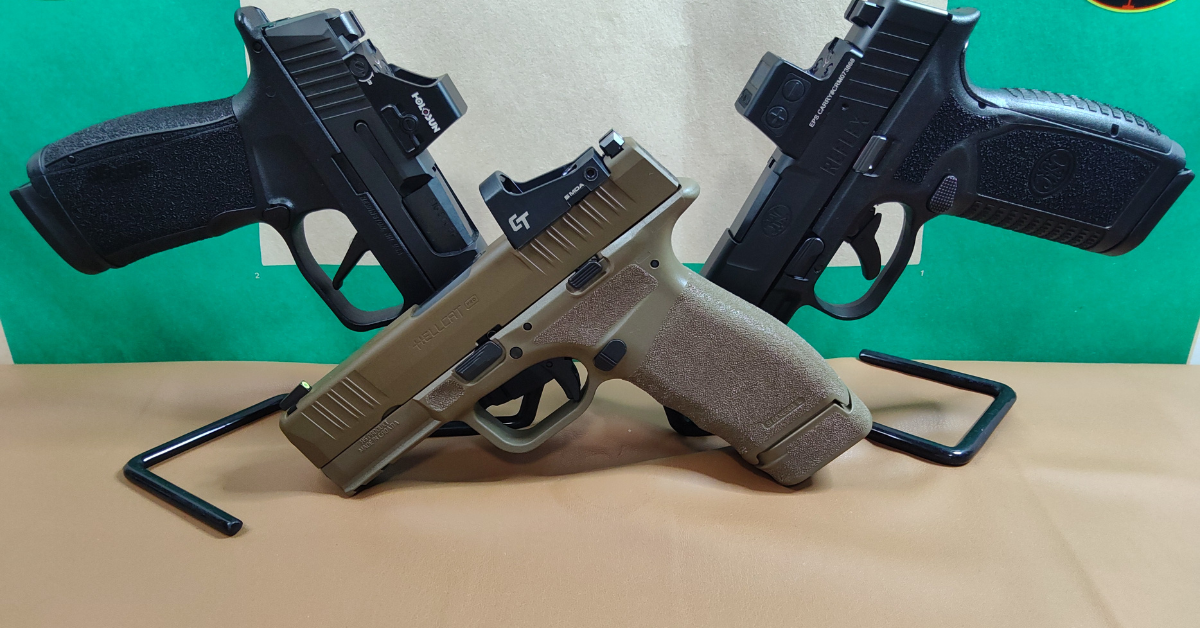 Comparison of the P365 X-Macro, Springfield Hellcat Pro, and Reflex XL MRD