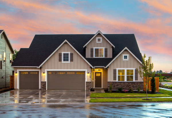 front of a nice house